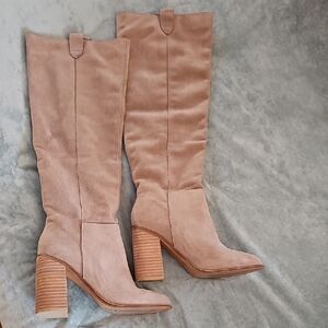 Mi.iM Tan Heeled Knee-High Boots